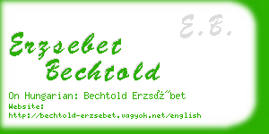 erzsebet bechtold business card